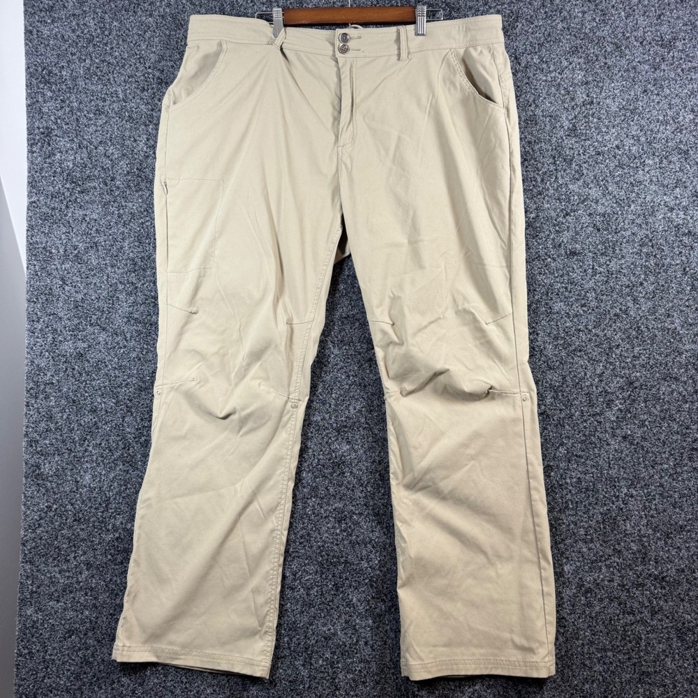 Prana Halle Hiking Pants Womens 22W Khaki Straight Leg Roll Up Outdoor P8HALW